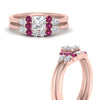 Load image into Gallery viewer, pear-accent-pink-sapphire-princess-cut-wedding-ring-set-in-FD9289PRGSADRPI-ANGLE3-NL-RG