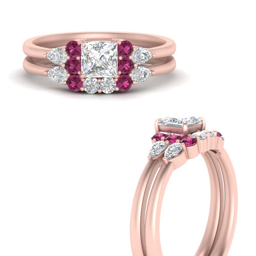 pear-accent-pink-sapphire-princess-cut-wedding-ring-set-in-FD9289PRGSADRPI-ANGLE3-NL-RG