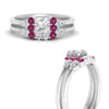Load image into Gallery viewer, pear-accent-pink-sapphire-princess-cut-wedding-ring-set-in-FD9289PRGSADRPI-ANGLE3-NL-WG