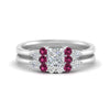 Load image into Gallery viewer, pear-accent-pink-sapphire-princess-cut-wedding-ring-set-in-FD9289PRGSADRPI-ANGLE3-NL-WG