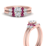 Load image into Gallery viewer, pear-accent-pink-sapphire-round-cut-wedding-ring-set-in-FD9289ROGSADRPI-ANGLE3-NL-RG
