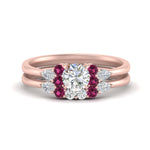 Load image into Gallery viewer, pear-accent-pink-sapphire-round-cut-wedding-ring-set-in-FD9289ROGSADRPI-ANGLE3-NL-RG
