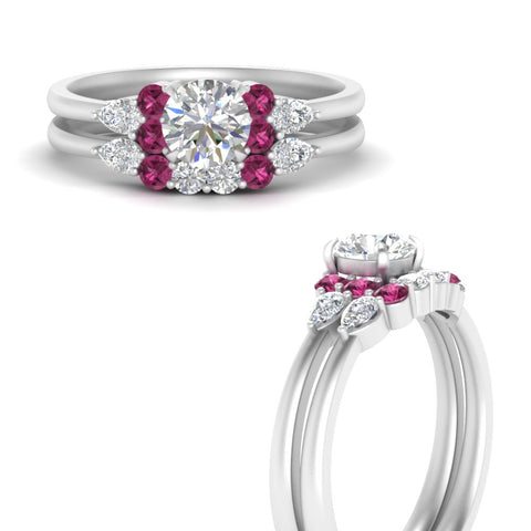pear-accent-pink-sapphire-round-cut-wedding-ring-set-in-FD9289ROGSADRPI-ANGLE3-NL-WG