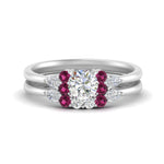 Load image into Gallery viewer, pear-accent-pink-sapphire-round-cut-wedding-ring-set-in-FD9289ROGSADRPI-ANGLE3-NL-WG
