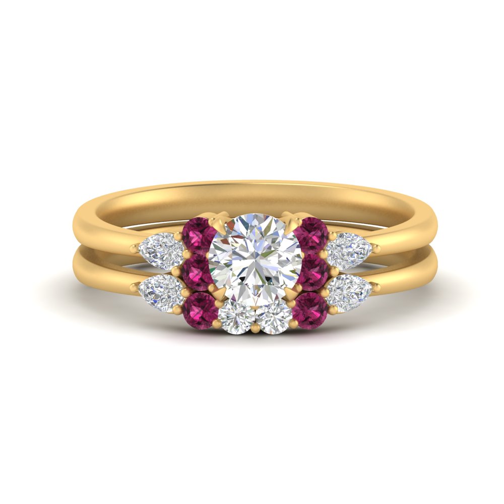 pear-accent-pink-sapphire-round-cut-wedding-ring-set-in-FD9289ROGSADRPI-ANGLE3-NL-YG