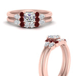 Load image into Gallery viewer, pear-accent-ruby-asscher-cut-wedding-ring-set-in-FD9289ASGRUDR-ANGLE3-NL-RG
