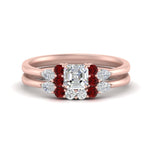 Load image into Gallery viewer, pear-accent-ruby-asscher-cut-wedding-ring-set-in-FD9289ASGRUDR-ANGLE3-NL-RG
