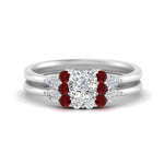 Load image into Gallery viewer, pear-accent-ruby-cushion-cut-wedding-ring-set-in-FD9289CUGRUDR-ANGLE3-NL-WG
