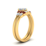 Load image into Gallery viewer, pear-accent-ruby-cushion-cut-wedding-ring-set-in-FD9289CUGRUDR-ANGLE3-NL-YG
