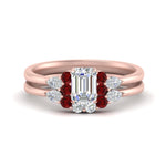 Load image into Gallery viewer, pear-accent-ruby-emerald-cut-wedding-ring-set-in-FD9289EMGRUDR-ANGLE3-NL-RG
