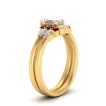 Load image into Gallery viewer, pear-accent-ruby-emerald-cut-wedding-ring-set-in-FD9289EMGRUDR-ANGLE3-NL-YG
