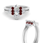 Load image into Gallery viewer, pear-accent-ruby-marquise-cut-wedding-ring-set-in-FD9289MQGRUDR-ANGLE3-NL-WG
