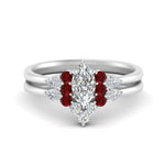 Load image into Gallery viewer, pear-accent-ruby-marquise-cut-wedding-ring-set-in-FD9289MQGRUDR-ANGLE3-NL-WG
