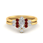 Load image into Gallery viewer, pear-accent-ruby-marquise-cut-wedding-ring-set-in-FD9289MQGRUDR-ANGLE3-NL-YG
