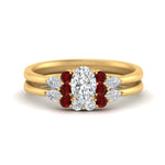 Load image into Gallery viewer, pear-accent-ruby-oval-shaped-wedding-ring-set-in-FD9289OVGRUDR-ANGLE3-NL-YG
