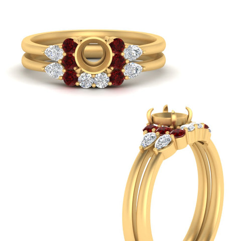 pear-accent-ruby-semi-mount-wedding-ring-set-in-FD9289SMGRUDR-ANGLE3-NL-YG