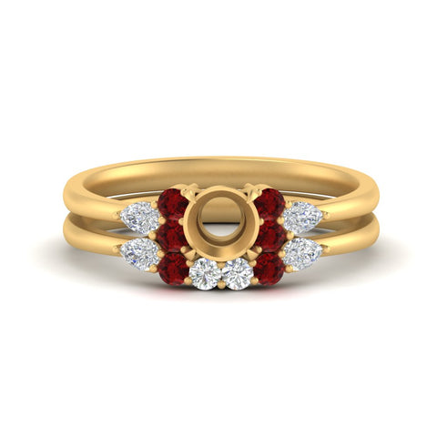 pear-accent-ruby-semi-mount-wedding-ring-set-in-FD9289SMGRUDR-ANGLE3-NL-YG