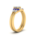 Load image into Gallery viewer, pear-accent-sapphire-princess-cut-wedding-ring-set-in-FD9289PRGSABL-ANGLE3-NL-YG
