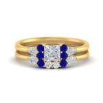 Load image into Gallery viewer, pear-accent-sapphire-princess-cut-wedding-ring-set-in-FD9289PRGSABL-ANGLE3-NL-YG
