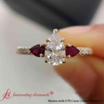 Load image into Gallery viewer, pear-accented-3-row-engagement-ring-with-ruby-in-yellow-gold-fd9982ror-fancy-1-yg
