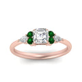 Thumbnail 27 - pear-accented-asscher-cut-diamond-ring-with-emerald-in-FD9289ASRGEMGRANGLE3-NL-RG