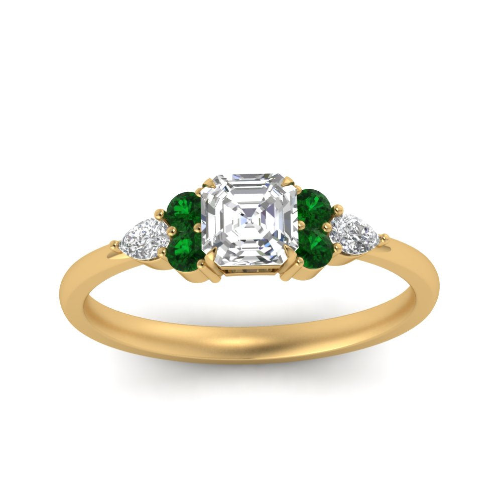 pear-accented-asscher-cut-diamond-ring-with-emerald-in-FD9289ASRGEMGRANGLE3-NL-YG