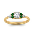 Thumbnail 83 - pear-accented-asscher-cut-diamond-ring-with-emerald-in-FD9289ASRGEMGRANGLE3-NL-YG