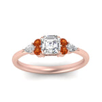 Load image into Gallery viewer, pear-accented-asscher-cut-diamond-ring-with-orange-sapphire-in-FD9289ASRGSAORANGLE3-NL-RG
