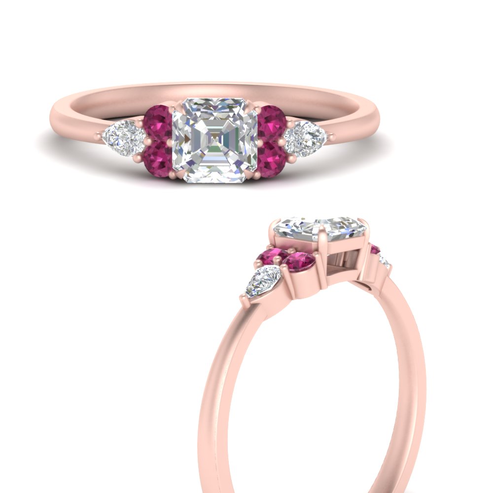 pear-accented-asscher-cut-diamond-ring-with-pink-sapphire-in-FD9289ASRGSADRPIANGLE3-NL-RG