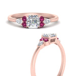 Load image into Gallery viewer, pear-accented-asscher-cut-diamond-ring-with-pink-sapphire-in-FD9289ASRGSADRPIANGLE3-NL-RG
