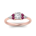 Load image into Gallery viewer, pear-accented-asscher-cut-diamond-ring-with-pink-sapphire-in-FD9289ASRGSADRPIANGLE3-NL-RG
