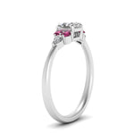 Load image into Gallery viewer, pear-accented-asscher-cut-diamond-ring-with-pink-sapphire-in-FD9289ASRGSADRPIANGLE3-NL-WG
