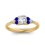 Load image into Gallery viewer, pear-accented-asscher-cut-diamond-ring-with-sapphire-in-FD9289ASRGSABLANGLE3-NL-YG
