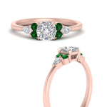 Load image into Gallery viewer, pear-accented-cushion-cut-diamond-ring-with-emerald-in-FD9289CURGEMGRANGLE3-NL-RG
