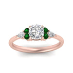 Load image into Gallery viewer, pear-accented-cushion-cut-diamond-ring-with-emerald-in-FD9289CURGEMGRANGLE3-NL-RG
