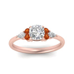 Load image into Gallery viewer, pear-accented-cushion-cut-diamond-ring-with-orange-sapphire-in-FD9289CURGSAORANGLE3-NL-RG
