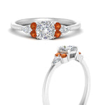 Load image into Gallery viewer, pear-accented-cushion-cut-diamond-ring-with-orange-sapphire-in-FD9289CURGSAORANGLE3-NL-WG
