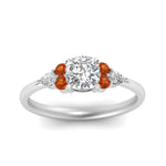 Load image into Gallery viewer, pear-accented-cushion-cut-diamond-ring-with-orange-sapphire-in-FD9289CURGSAORANGLE3-NL-WG
