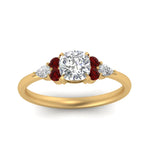 Load image into Gallery viewer, pear-accented-cushion-cut-diamond-ring-with-ruby-in-FD9289CURGRUDRANGLE3-NL-YG
