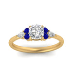 Load image into Gallery viewer, pear-accented-cushion-cut-diamond-ring-with-sapphire-in-FD9289CURGSABLANGLE3-NL-YG
