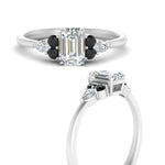Load image into Gallery viewer, pear-accented-emerald-cut-diamond-ring-with-black-diamond-in-FD9289EMRGBLACKANGLE3-NL-WG
