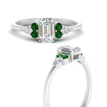 Load image into Gallery viewer, pear-accented-emerald-cut-diamond-ring-with-emerald-in-FD9289EMRGEMGRANGLE3-NL-WG
