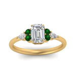 Load image into Gallery viewer, pear-accented-emerald-cut-diamond-ring-with-emerald-in-FD9289EMRGEMGRANGLE3-NL-YG
