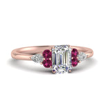 Load image into Gallery viewer, pear-accented-emerald-cut-diamond-ring-with-pink-sapphire-in-FD9289EMRGSADRPIANGLE3-NL-RG
