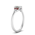 Load image into Gallery viewer, pear-accented-emerald-cut-diamond-ring-with-ruby-in-FD9289EMRGRUDRANGLE3-NL-WG
