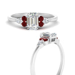 Load image into Gallery viewer, pear-accented-emerald-cut-diamond-ring-with-ruby-in-FD9289EMRGRUDRANGLE3-NL-WG
