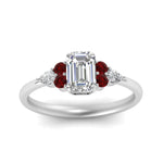 Load image into Gallery viewer, pear-accented-emerald-cut-diamond-ring-with-ruby-in-FD9289EMRGRUDRANGLE3-NL-WG
