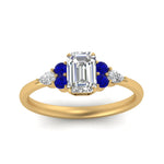 Load image into Gallery viewer, pear-accented-emerald-cut-diamond-ring-with-sapphire-in-FD9289EMRGSABLANGLE3-NL-YG
