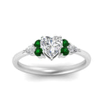 Load image into Gallery viewer, pear-accented-heart-shaped-diamond-ring-with-emerald-in-FD9289HTRGEMGRANGLE3-NL-WG
