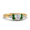 Load image into Gallery viewer, pear-accented-heart-shaped-diamond-ring-with-emerald-in-FD9289HTRGEMGRANGLE3-NL-YG